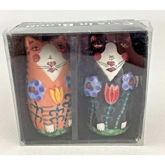 Sharon Bloom Other - Cats In Bloom Salt & Pepper Shakers Kitschy Kittens Collectibles Sharon Bloom